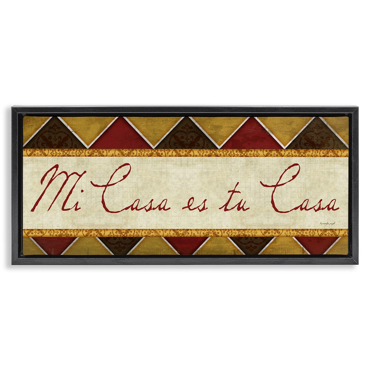 Stupell Industries Bienvenida Mi Casa Tu Casa Framed Floater Canvas Wall Art